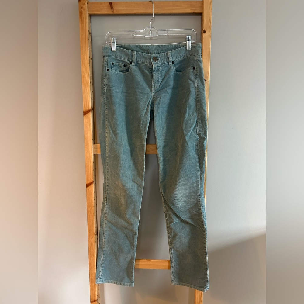 J CREW Egg Blue Corduroy 5-Pocket Women’s Straight Leg Jeans  Size 27R